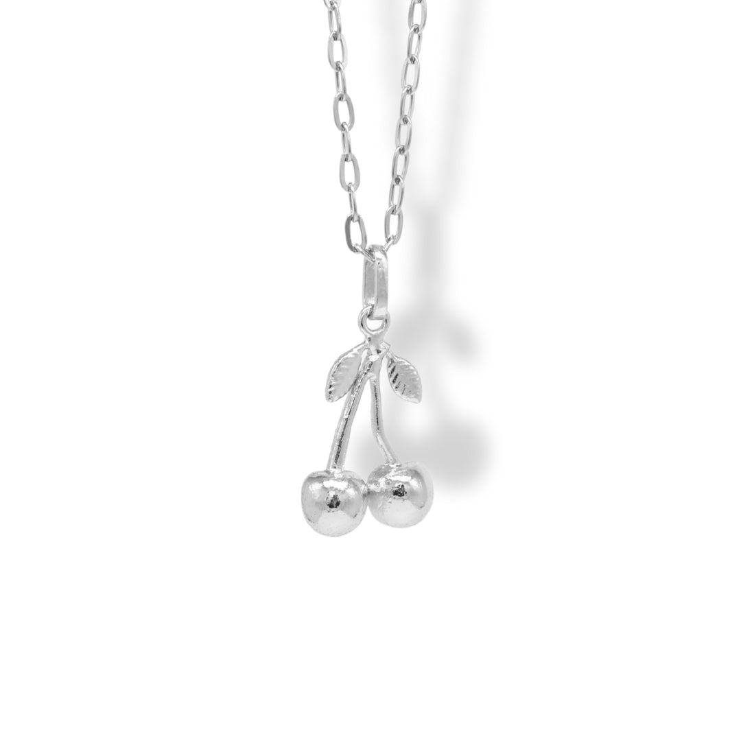 Cadena con cereza plateada Brezo Jewelry