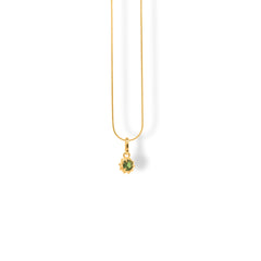 Cadena con circón verde dorada en bronce con baño de oro — Brezo Jewelry
