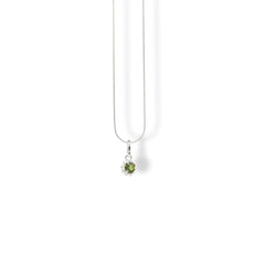 Cadena con circón verde plateada en bronce con baño de plata — Brezo Jewelry