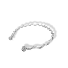 Choker con tejido envolvente plateado vista lateral 