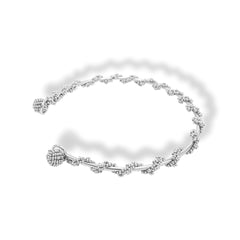 Choker con tejido envolvente plateado vista lateral 