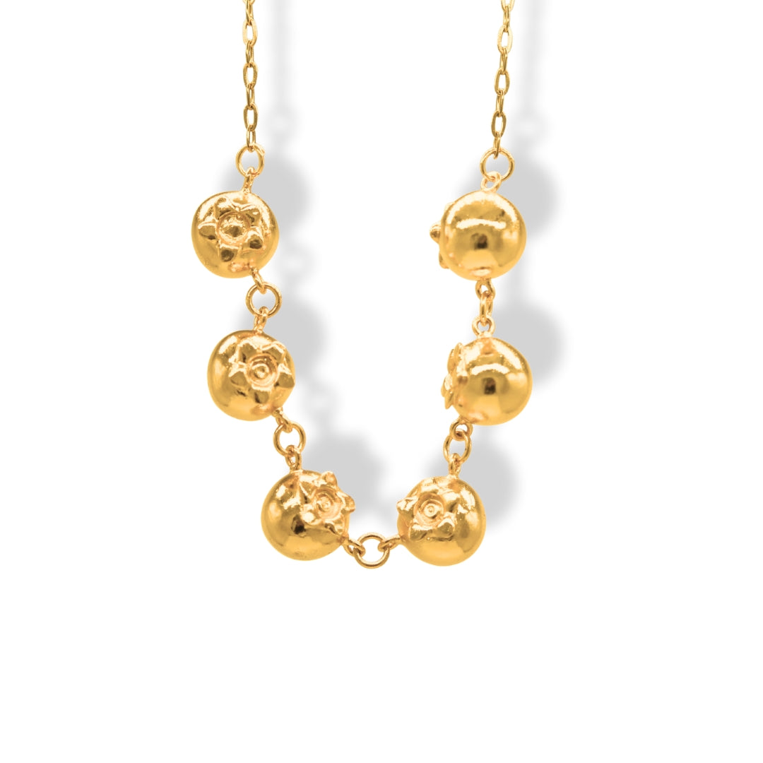 Choker con arándanos grandes dorados