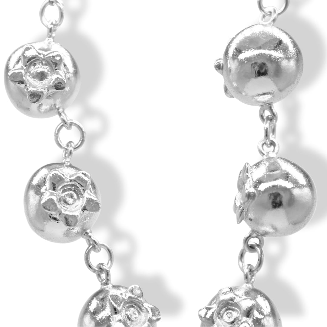 Choker con arándanos grandes plateados