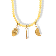 Collar de aragonita amarilla charms