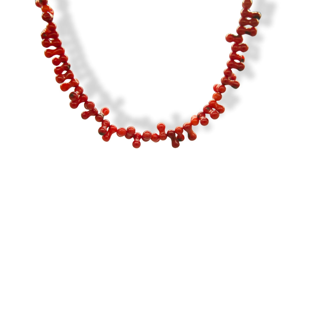 Collar de corales pintados rojo Brezo Jewelry