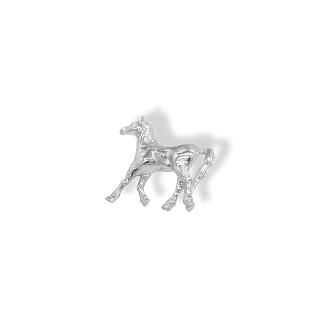 Pin de caballo grande silver vista lateral