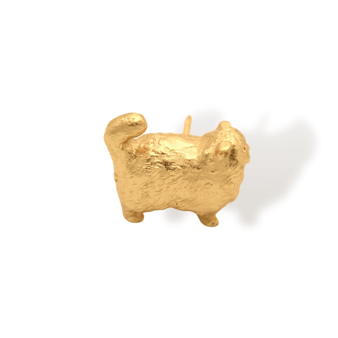 Pin gato peludo vista frontal Brezo Jewelry