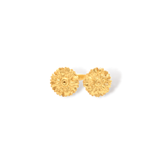 Anillo con flores de margarita doble vista frontal