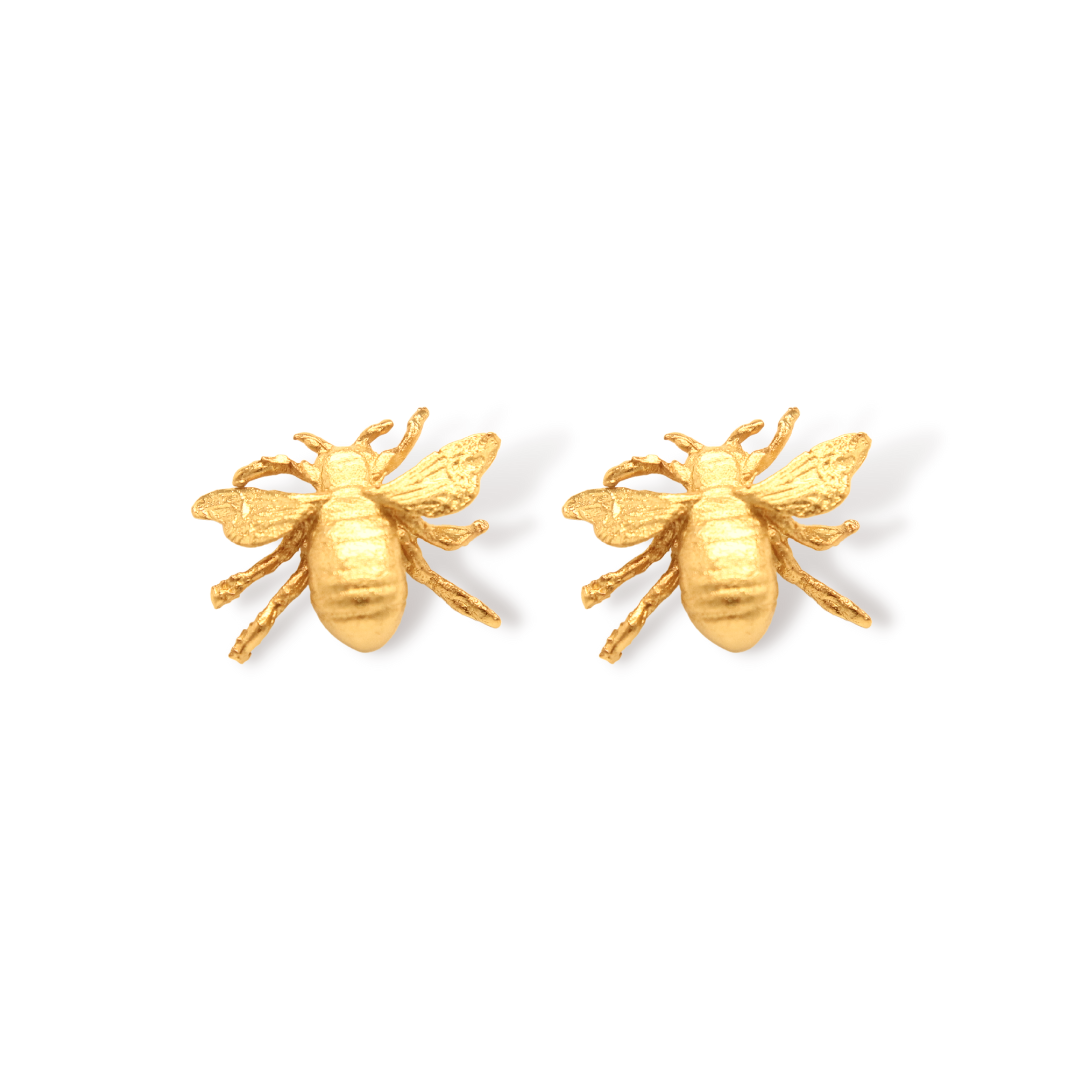 Aretes de abeja pequeña vista frontal
