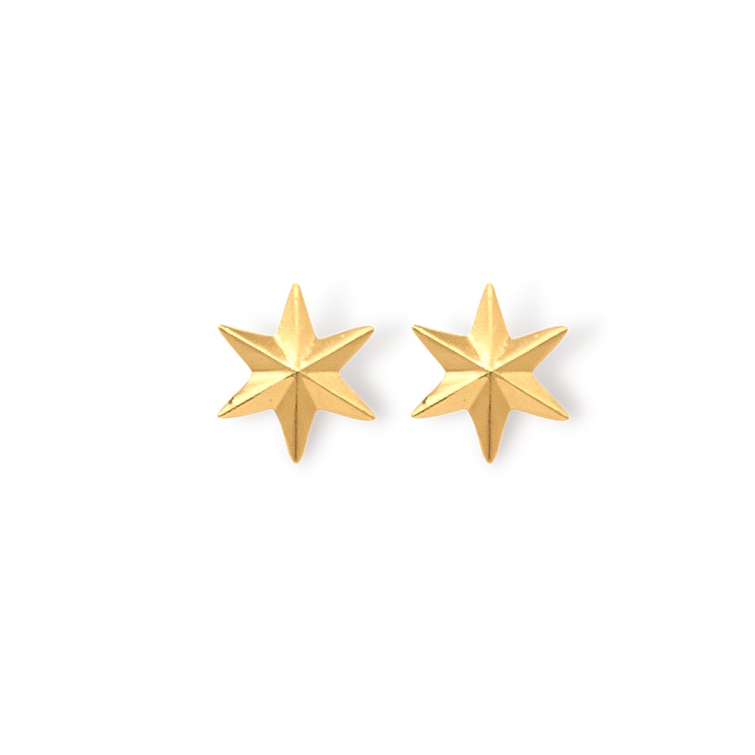Aretes de estrella pequeña vista frontal