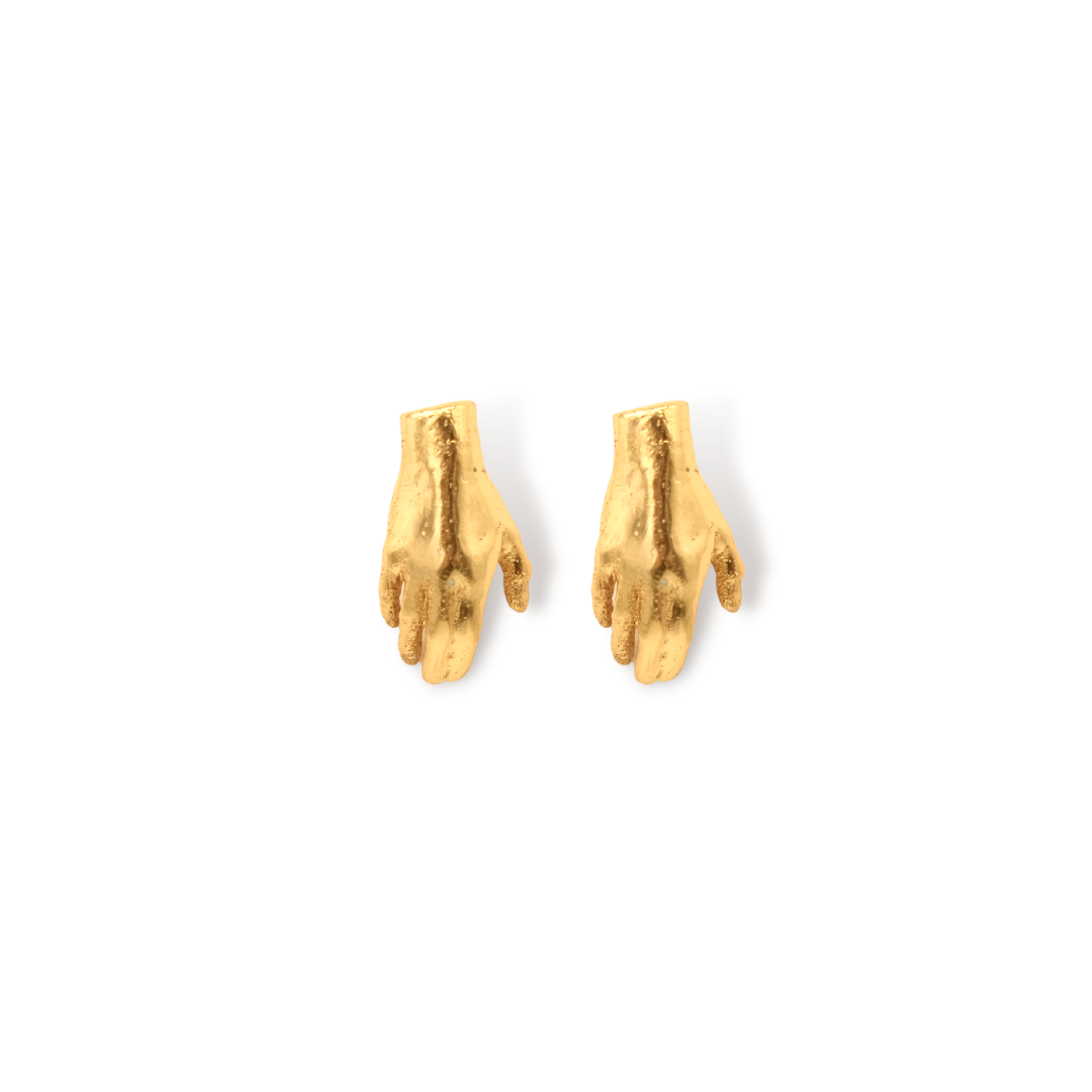 Aretes de mano vista frontal Brezo Jewelry