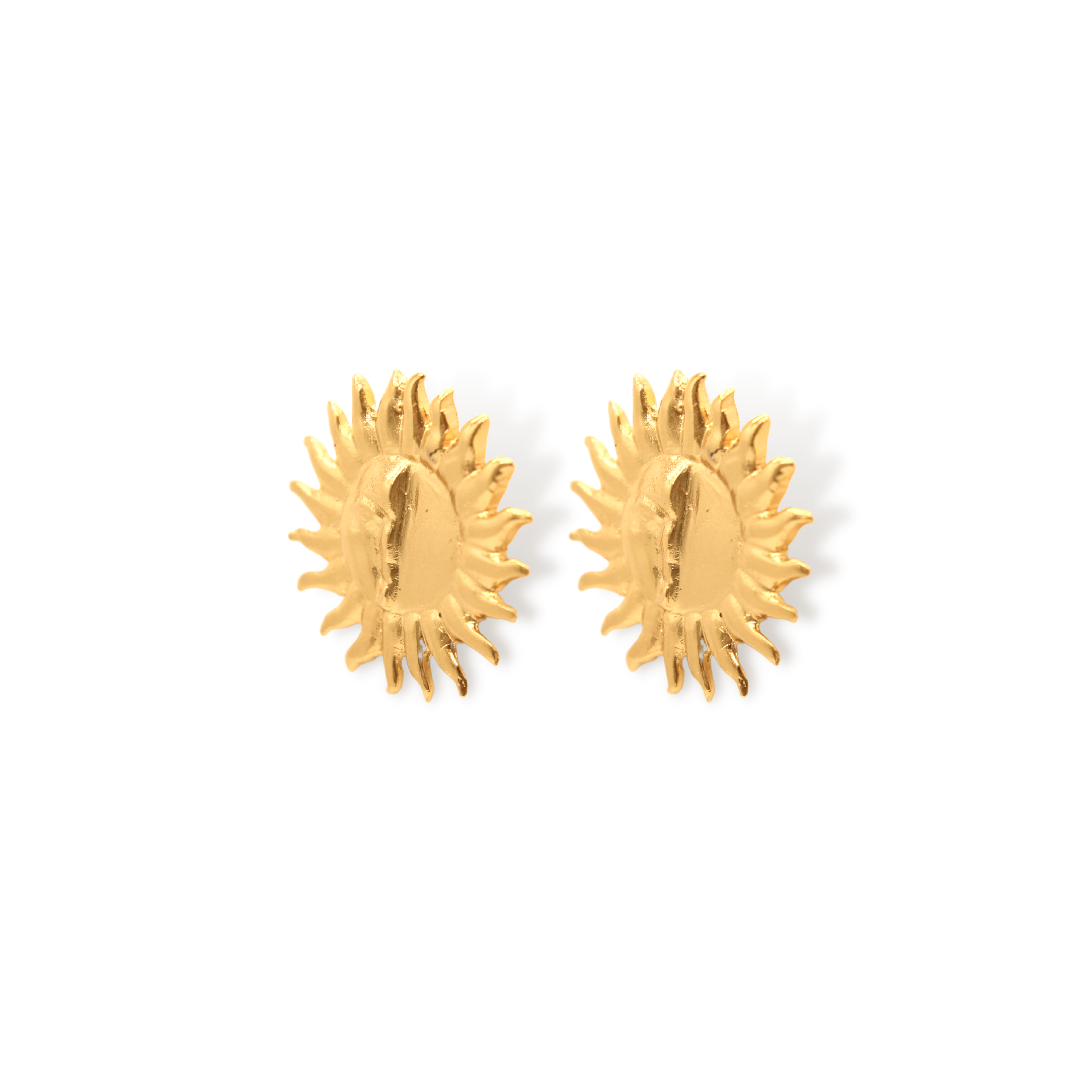 Aretes de sol media cara plana pequeña vista diagonal