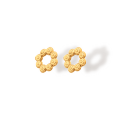Aretes pequeños de coronas circulares vista diagonal